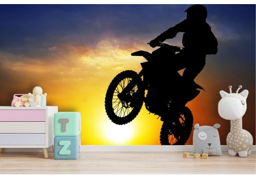 Cross motorbike wallpaper with sunset 2