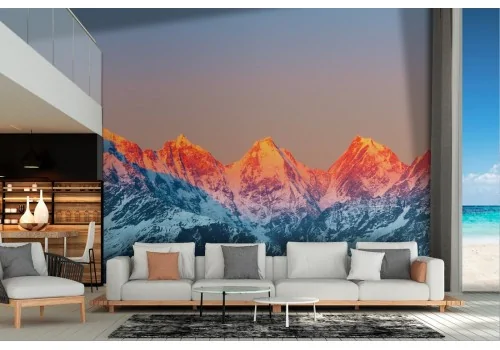 Wallpaper landscape mountains sunrise sunset