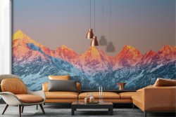 Wallpaper landscape mountains sunrise sunset