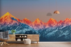 Wallpaper Dawn Sunset Mountain Snow