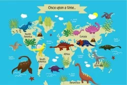 Carta da Parati Bambini Mappe Città Trasporti Animali uccelli Mappe