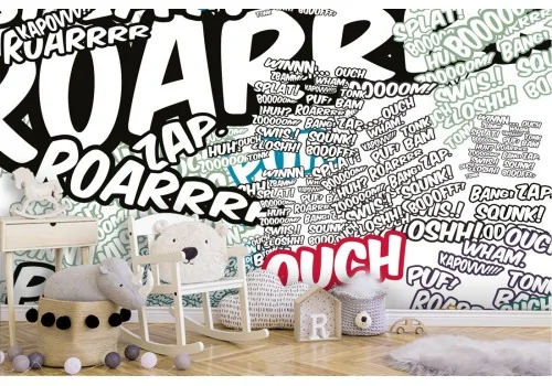 Comic writing wallpaper decoration for children