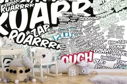 Comic script wallpaper children's decoration