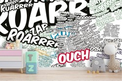 Comic script wallpaper children's decoration
