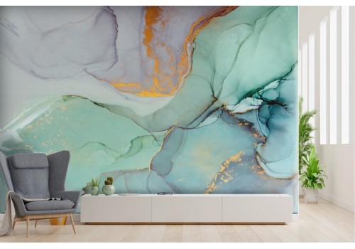Turquoise marble surface wallpaper