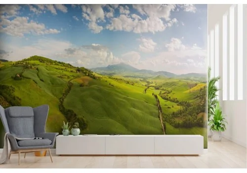 Wallpaper landscape hills with trees