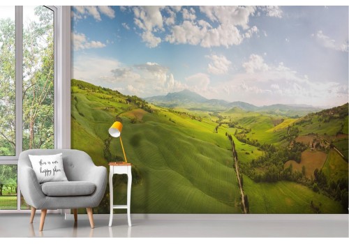 Wallpaper landscape hills with trees 2