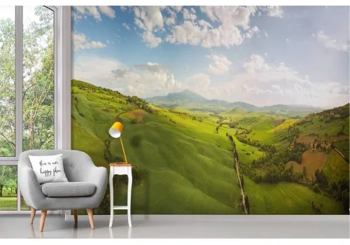 Wallpaper landscape hills with trees 2