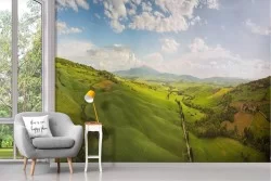 Wallpaper landscape hills with trees