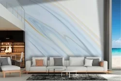 Carta da Parati superficie marmo azzurro e bianco