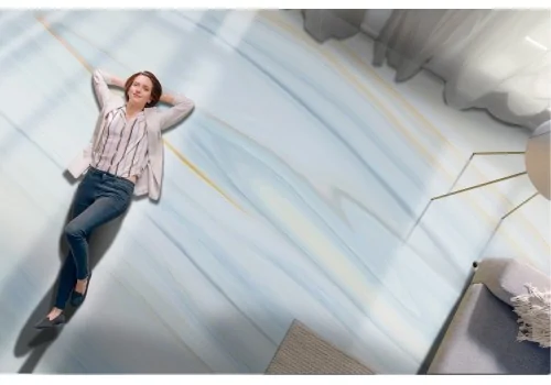 Carta da Parati superficie marmo azzurro e bianco 2