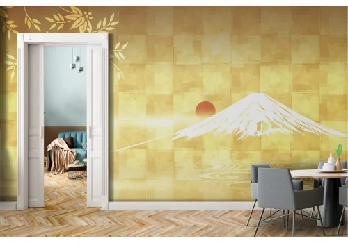 Abstract gold mountain wallpaper