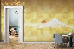 Carta da Parati montagna astratta oro