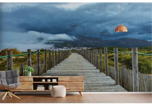 Wallpaper landscape set in the mountains