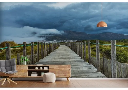 Wallpaper landscape set in the mountains