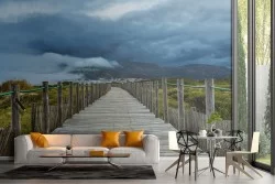 Carta da Parati paesaggio pone in montagna