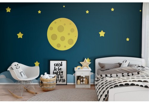 Children's wallpaper starry sky with moon