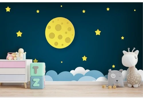 Carta da Parati bambini cielo stellato con luna 2