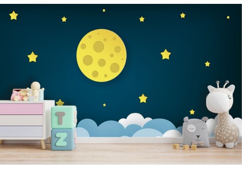 Children's wallpaper starry sky with moon 2