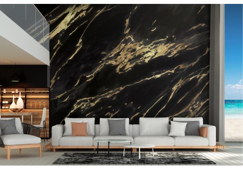 Black and gold marble surface wallpaper