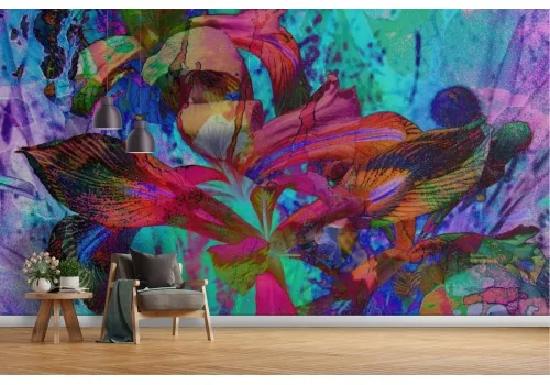 Abstract flowers modern nature wallpaper 2