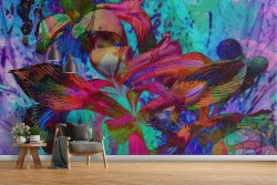 Carta da Parati fiori astratti natura moderna