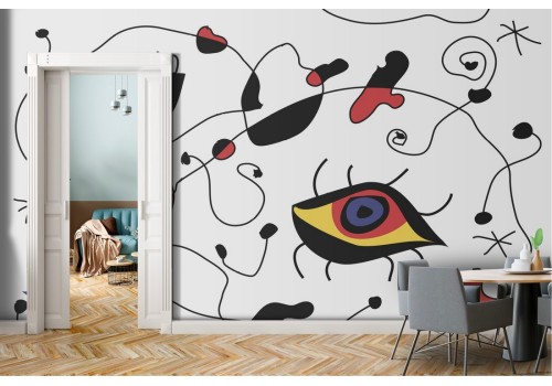 Abstract painted eyes wallpaper