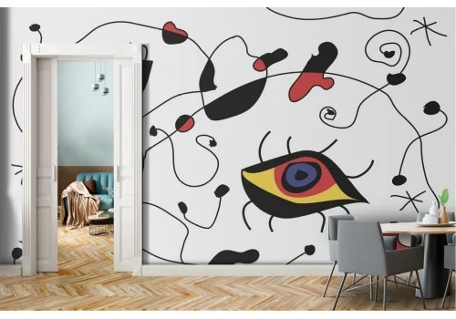 Abstract painted eyes wallpaper