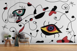 Abstract painted eyes wallpaper