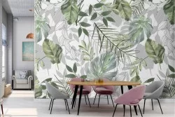 Tropical leaves nature modern design wallpaper