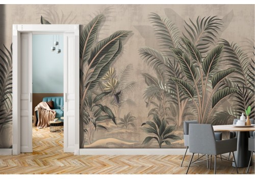 Vintage tropical leaves nature wallpaper