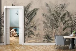 Vintage tropical leaves nature wallpaper