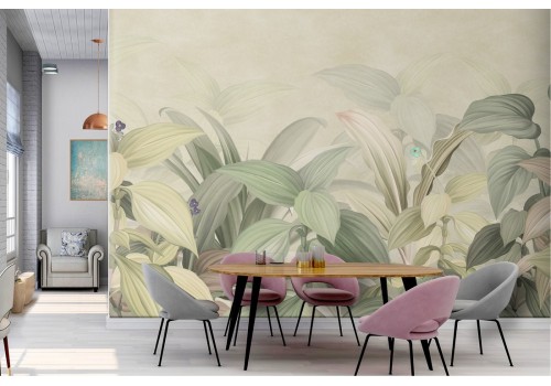 Tropical leaves nature vintage design wallpaper 2