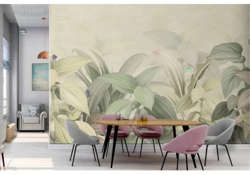 Tropical leaves nature vintage design wallpaper 2