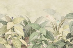 Carta da Parati Design e Stili Flora e Fauna Foglie Tropicale Natura Vintage