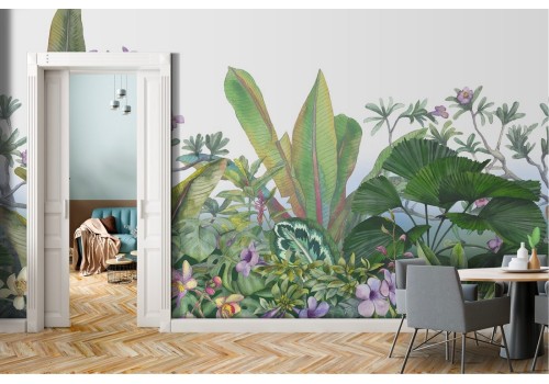 Tropical leaves nature illustration wallpaper