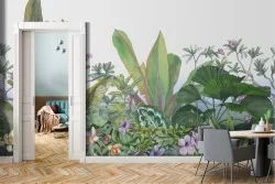 Carta da Parati foglie tropicali natura illustrazione
