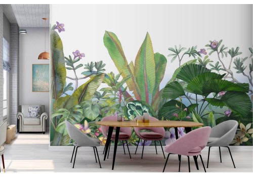 Tropical leaves nature illustration wallpaper 2