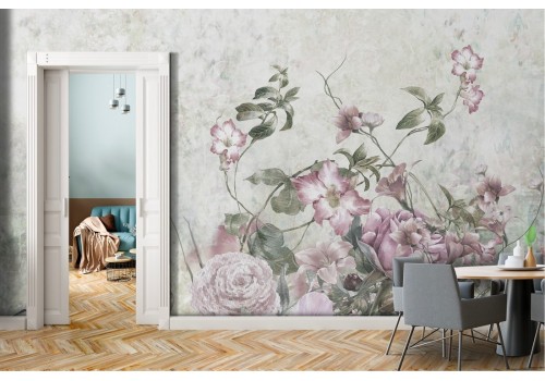 Vintage pink flowers wallpaper nature