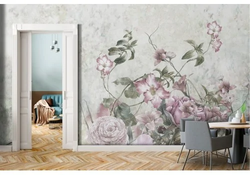 Vintage pink flowers nature wallpaper