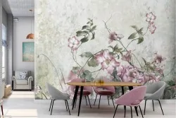 Vintage pink flowers wallpaper nature