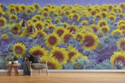 Carta da Parati dipinto arte girasoli