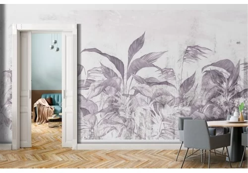 Carta da Parati foglie tropicali natura design vintage