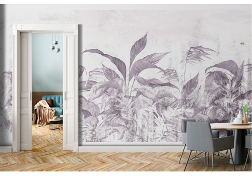 Tropical leaves nature vintage design wallpaper