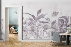 Tropical leaves nature vintage design wallpaper