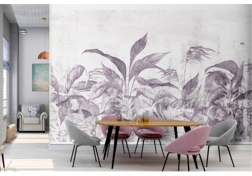 Tropical leaves nature vintage design wallpaper 2