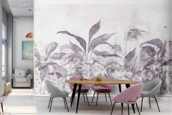 Tropical leaves nature vintage design wallpaper