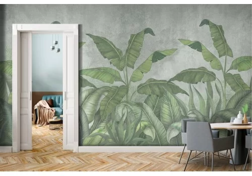 Carta da Parati foglie tropicali natura illustrazione