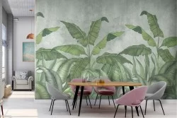 Carta da Parati foglie tropicali natura illustrazione