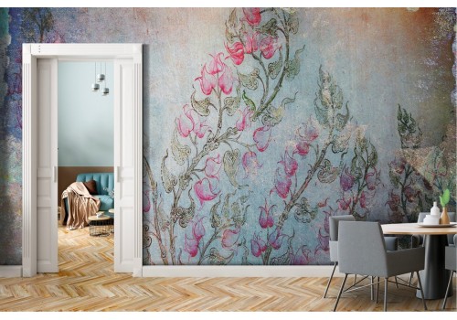 Vintage pink flowers wallpaper nature